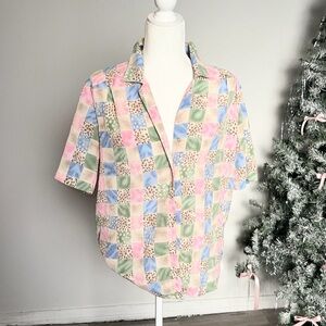 Pastel Checkered Short Sleeve Shirt